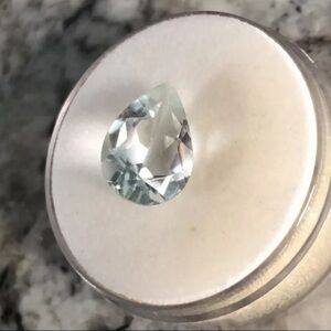 Large 4ct Light Blue Synthetic Quartz Teardrop Gemstone Jewelry Making Loose